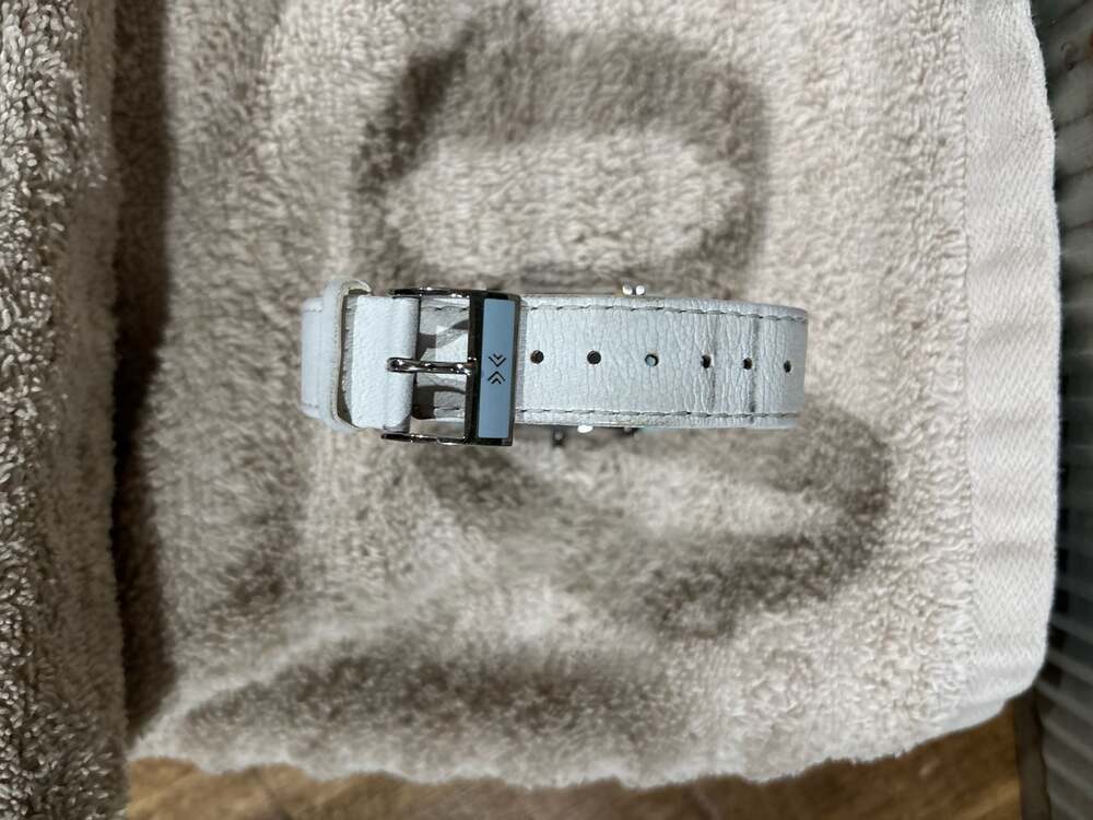 Skagen 562SILW Multifunction Mother of Pearl Dial Watch with White Leather Strap - Picture 2 of 3